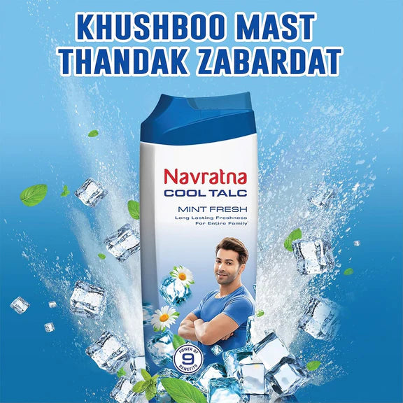 Navratna Cool Mint Fresh Talc - 400 gm