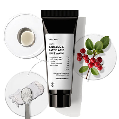 Mini Salicylic and Lactic Acid Face Wash for acne prone skin (20ml)
