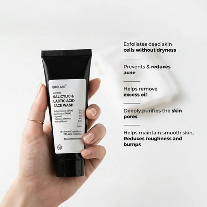 Mini Salicylic and Lactic Acid Face Wash for acne prone skin (20ml)