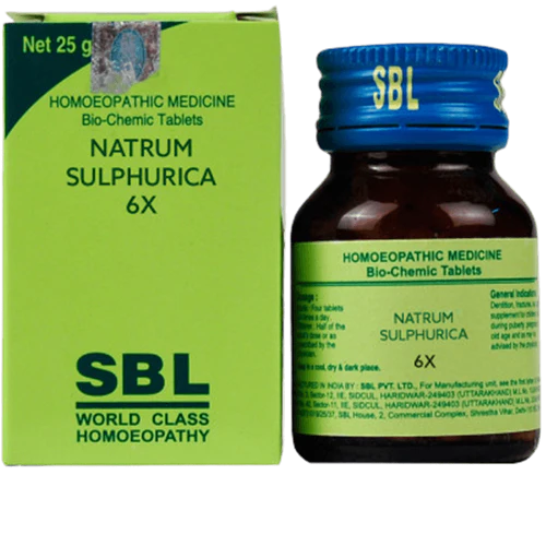 SBL Homeopathy Natrum Sulphuricum Biochemic Tablets -6X