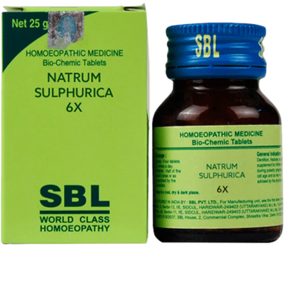 SBL Homeopathy Natrum Sulphuricum Biochemic Tablets -6X