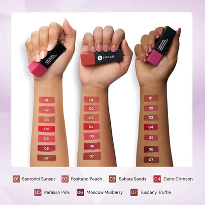 Sugar Cosmetics Glide Peptide Serum Lipstick with Vitamin E - 07 Tuscany Truffle - 4.2 gm