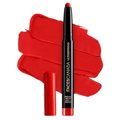 Faces Canada Ultime Pro Hd Intense Matte Lipstick + Primer - Red Bouquet (Red) - 1.4 gm