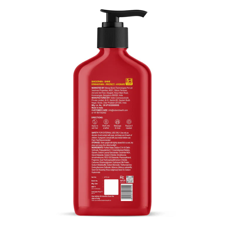 Botanic Hearth Smooth and Shine Shampoo with Hibiscus extract & Rosehip Oil - 473 ml