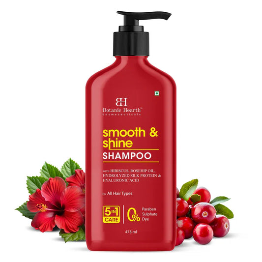 Botanic Hearth Smooth and Shine Shampoo with Hibiscus extract & Rosehip Oil - 473 ml