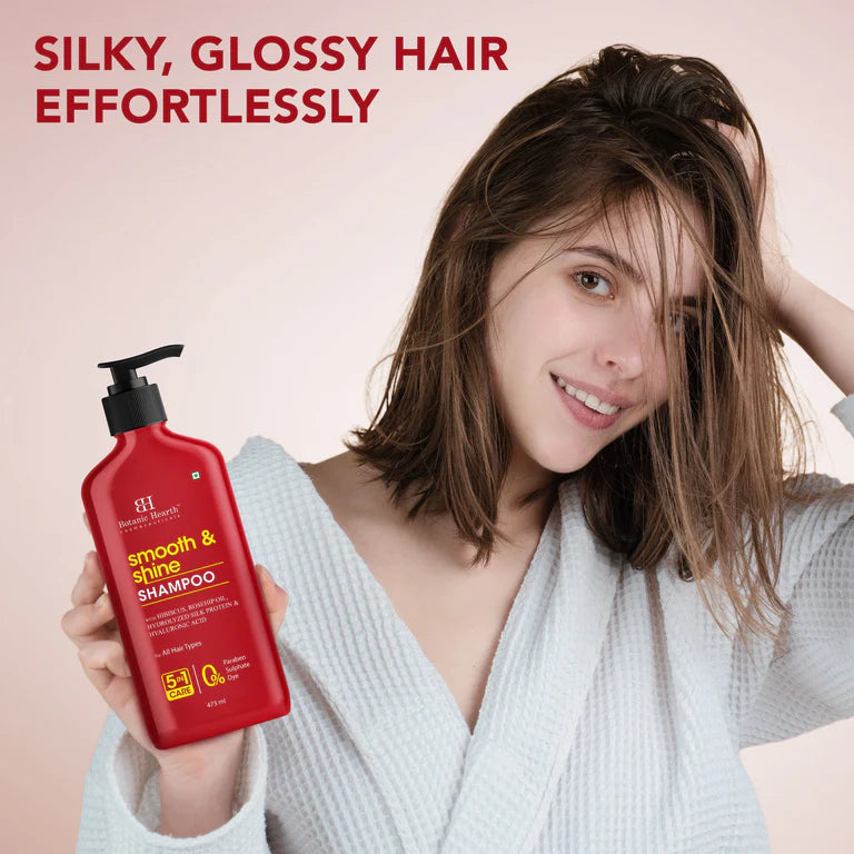 Botanic Hearth Smooth and Shine Shampoo with Hibiscus extract & Rosehip Oil - 473 ml
