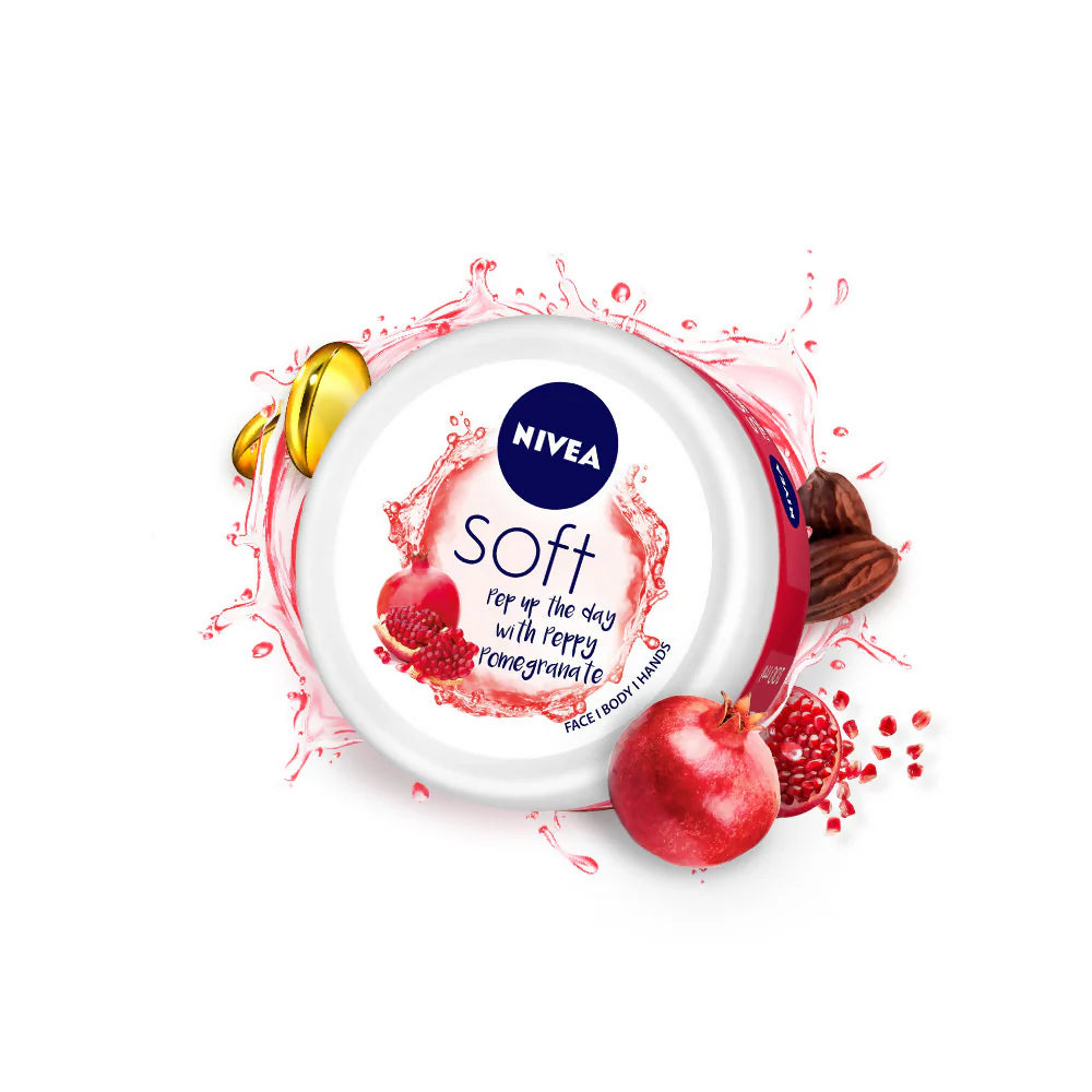 Nivea Soft Light Moisturizer Cream Peppy Pomegranate For Hands And Body - 50 ml