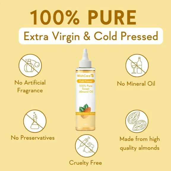 Wishcare 100% Pure Cold Pressed Olive Oil & Badam Rogan Sweet Almond Oil Combo - combo