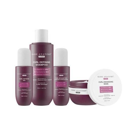 Bare Anatomy Curl Defining Kit (Shampoo + Mask + Leave In Conditioner + Gel)