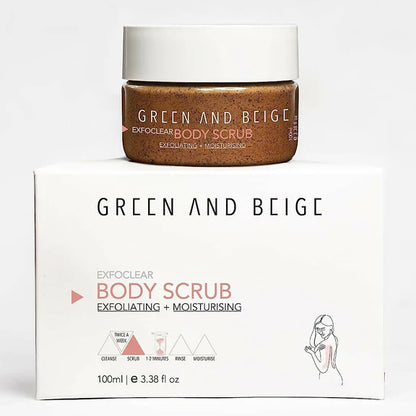 Green And Beige Exfoclear Body Scrub - 100 ml