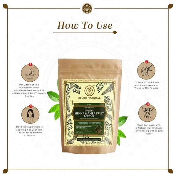 Khadi Natural Organic Henna & Amla Fruit Powder - 100 gm