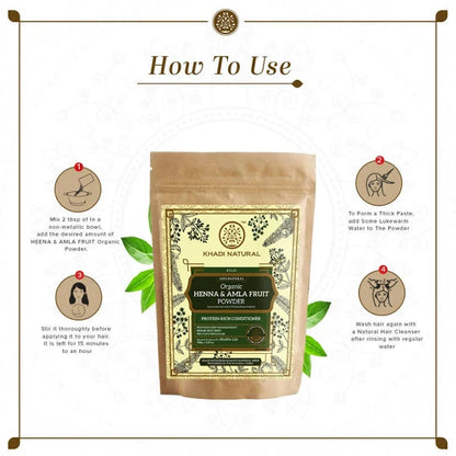 Khadi Natural Organic Henna & Amla Fruit Powder - 100 gm