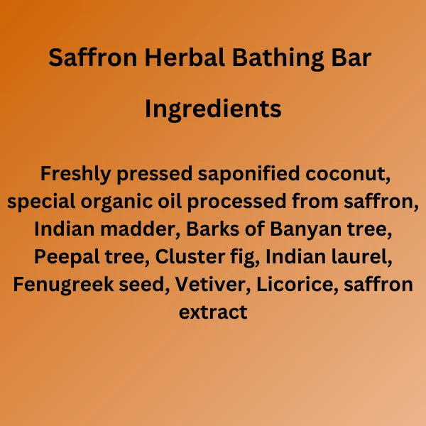 Saffron Herbal Bathing Bar- (Rejuvenating, Brightening, Clarifying)-125g