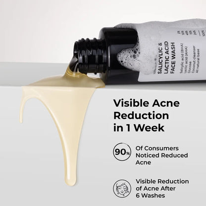 2% Salicylic and 3% Lactic Acid Face Wash for acne prone skin