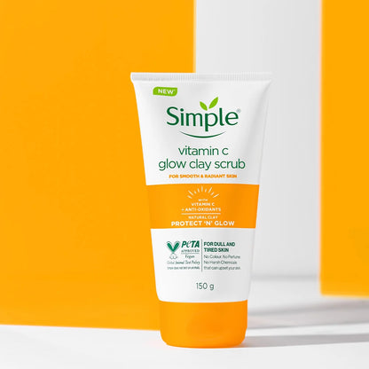 Simple Protect N Glow Vitamin C Glow Clay Scrub, 150g