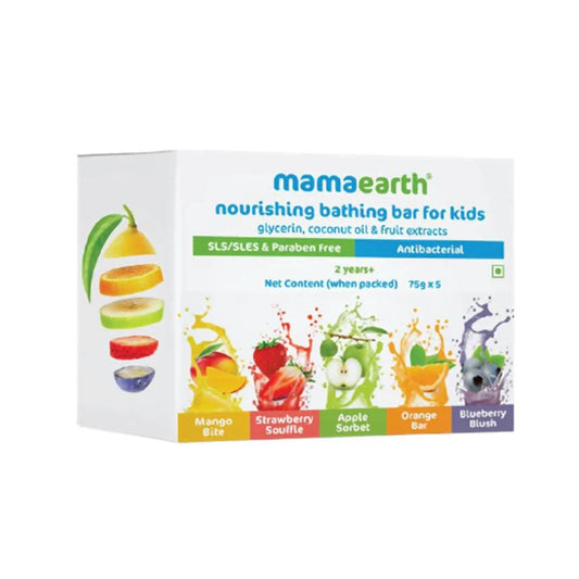 Mamaearth Nourishing Baby Bathing Bar Soap For Gently Cleanses, Retains Moisture, Fruity Essence -75 gm (set of 5)