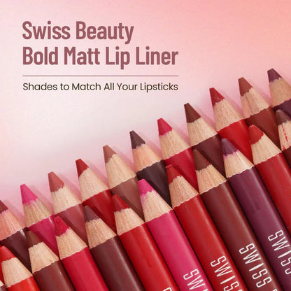 Swiss Beauty Bold Matt Lip Liner Pencil- 12 Dark Chocolate - 1.6 gm
