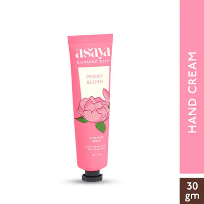 Asaya Peony Floral Hand Cream Softens Dry, Rough Hands For Men & Women - 30 gm