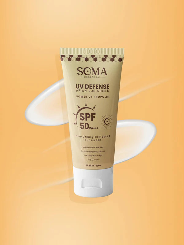 Soma Essential Propolis Based Apian Sunshield, 4% Niacinamide & Ceramides - 50 gm - Pack of 1