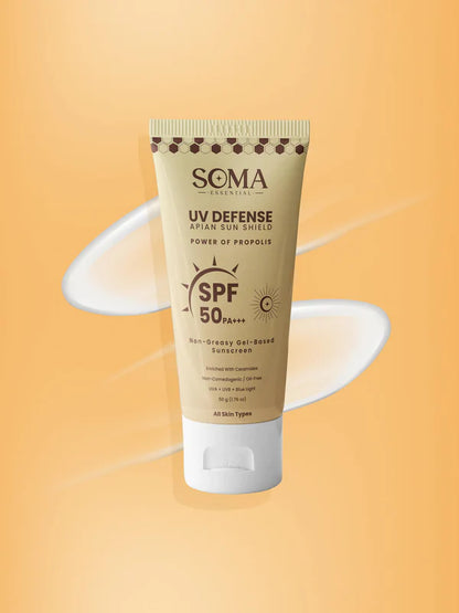 Soma Essential Propolis Based Apian Sunshield, 4% Niacinamide & Ceramides - 50 gm - Pack of 1