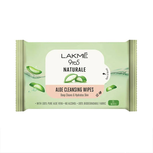 Lakme 9to5 Natural Aloe Cleansing Wipes - 25 Wipes