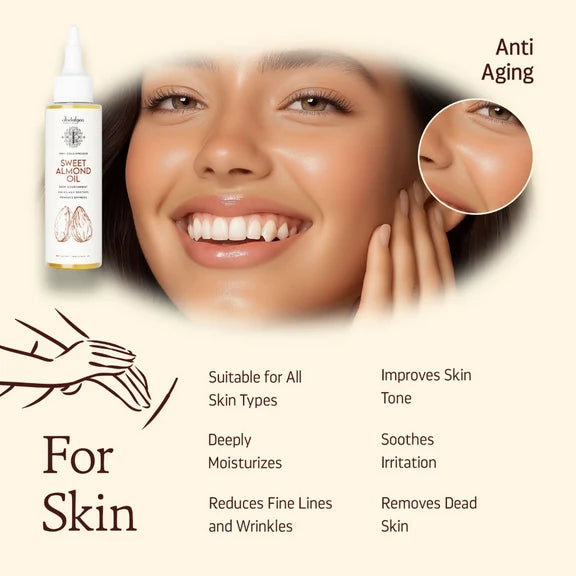 Indulgeo Essentials Cold Pressed Sweet Almond Oil - 100 ml