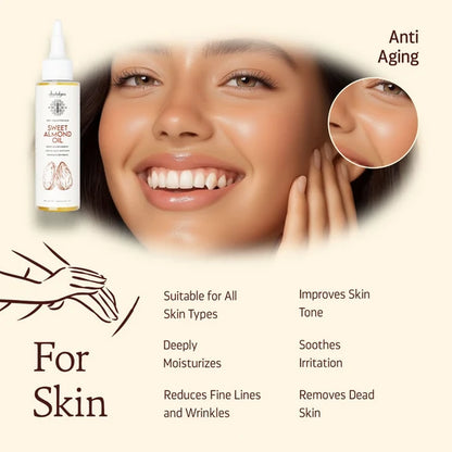 Indulgeo Essentials Cold Pressed Sweet Almond Oil - 100 ml