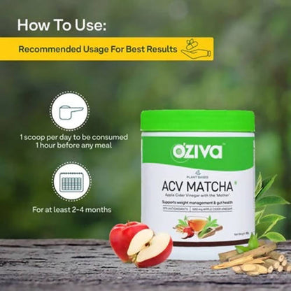 OZiva Plant Based ACV Matcha -50 gm