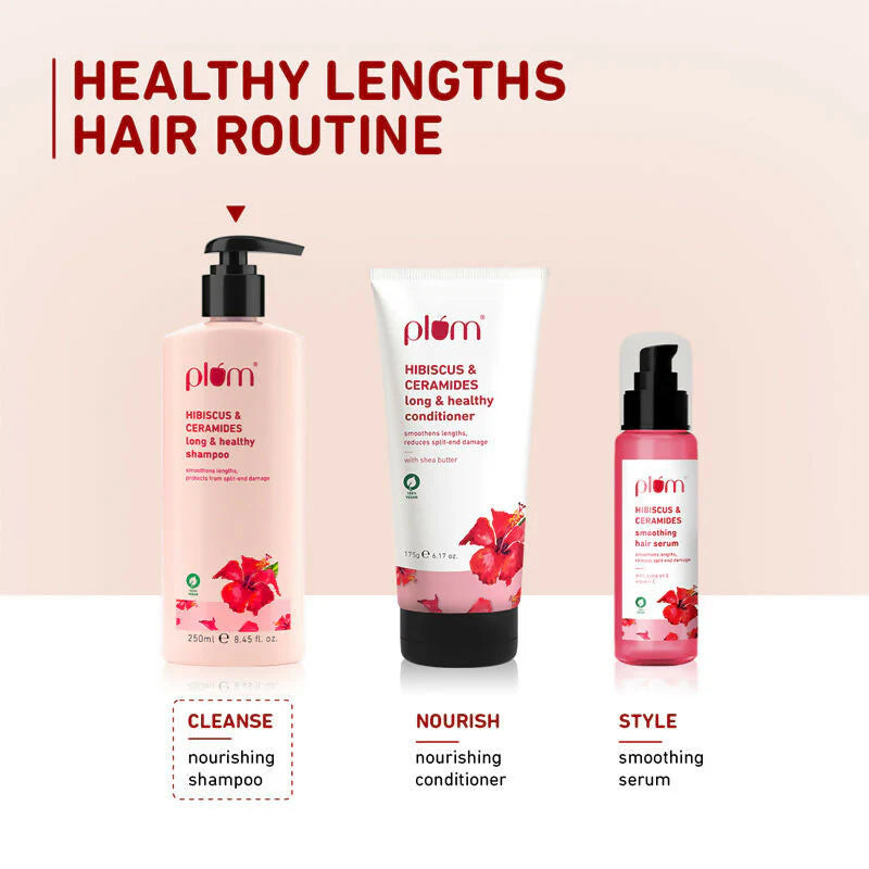 Plum Hibiscus & Ceramides Shampoo For Long, Healthy Hair - 250 ml