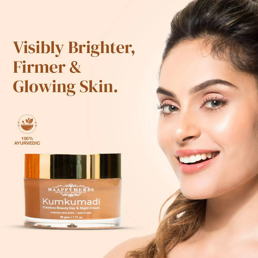 Haappyherbs Kumkumadi Flawless Beauty Day & Night Cream - 50 gm