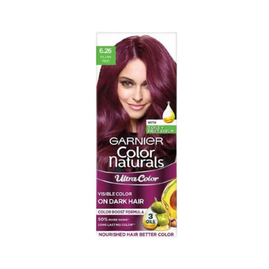 Garnier Color Naturals Ultra Hair Color - 6.26 Plum Red - 55ml + 50gm