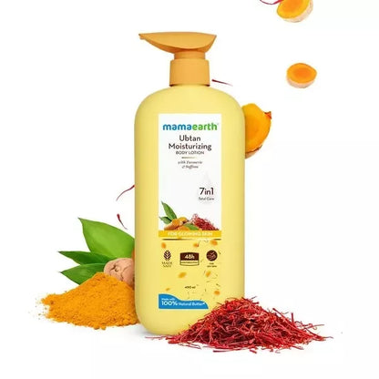 Mamaearth Ubtan Moisturizing Body Lotion with Turmeric & Saffron For Glowing Skin