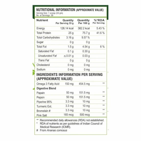 Pure Nutrition Pure Vegan Protein Powder - 1 kg - Chocolate