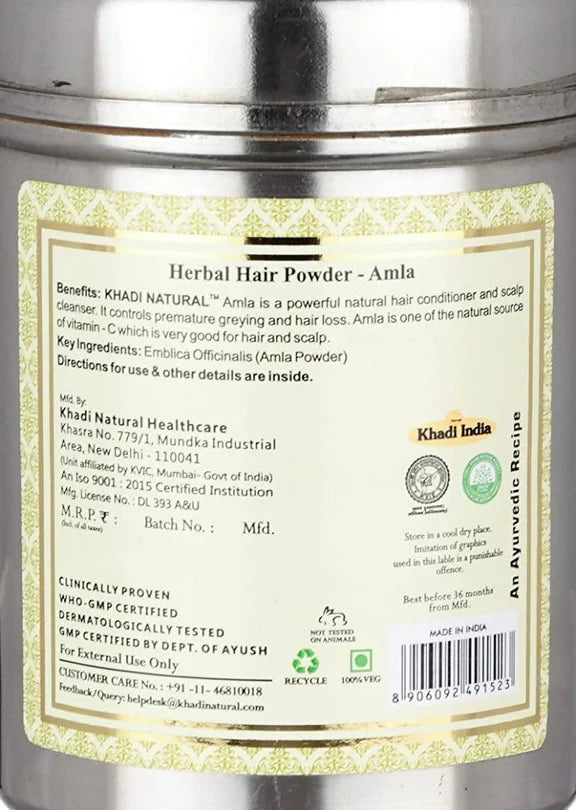 Khadi Natural Herbal Amla Hair Powder - 150 gm