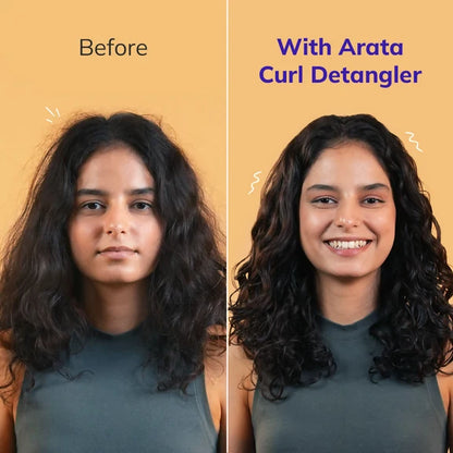 Arata Curl Hair Detangler With Hyaluronic Acid, Niacinamide - Detangles & Strengthens Curls - 100 ml
