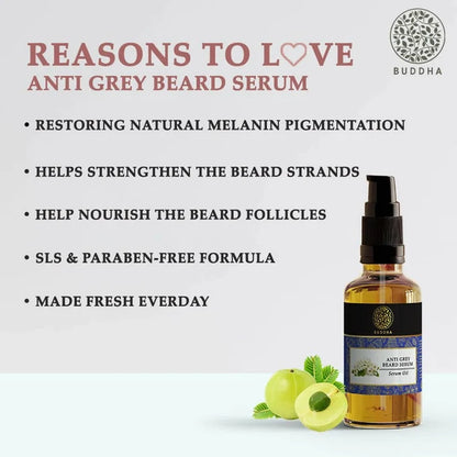 Buddha Natural Grey Beard Hair Oil Serum - 25 ml