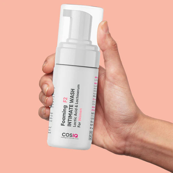 Cos-IQ Foaming F2 Intimate Wash For Women, Hygiene Wash with Lactic Acid & Lactoserum - 100 ml