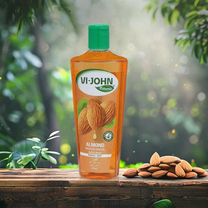 VI-JOHN Naturale Almond Enriched Hair Oil Soft & Shine With Vitamin A,E & F - 300 ml