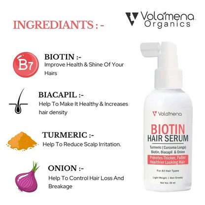 Volamena Biotin Hair Serum Promotes Thicker - 50 ml