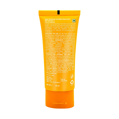 Kaya Sunblock Invisible Sunscreen With SPF 30 - 50 ml