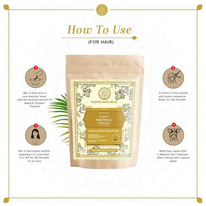 Khadi Natural Organic Neutral Powder - 100 gm