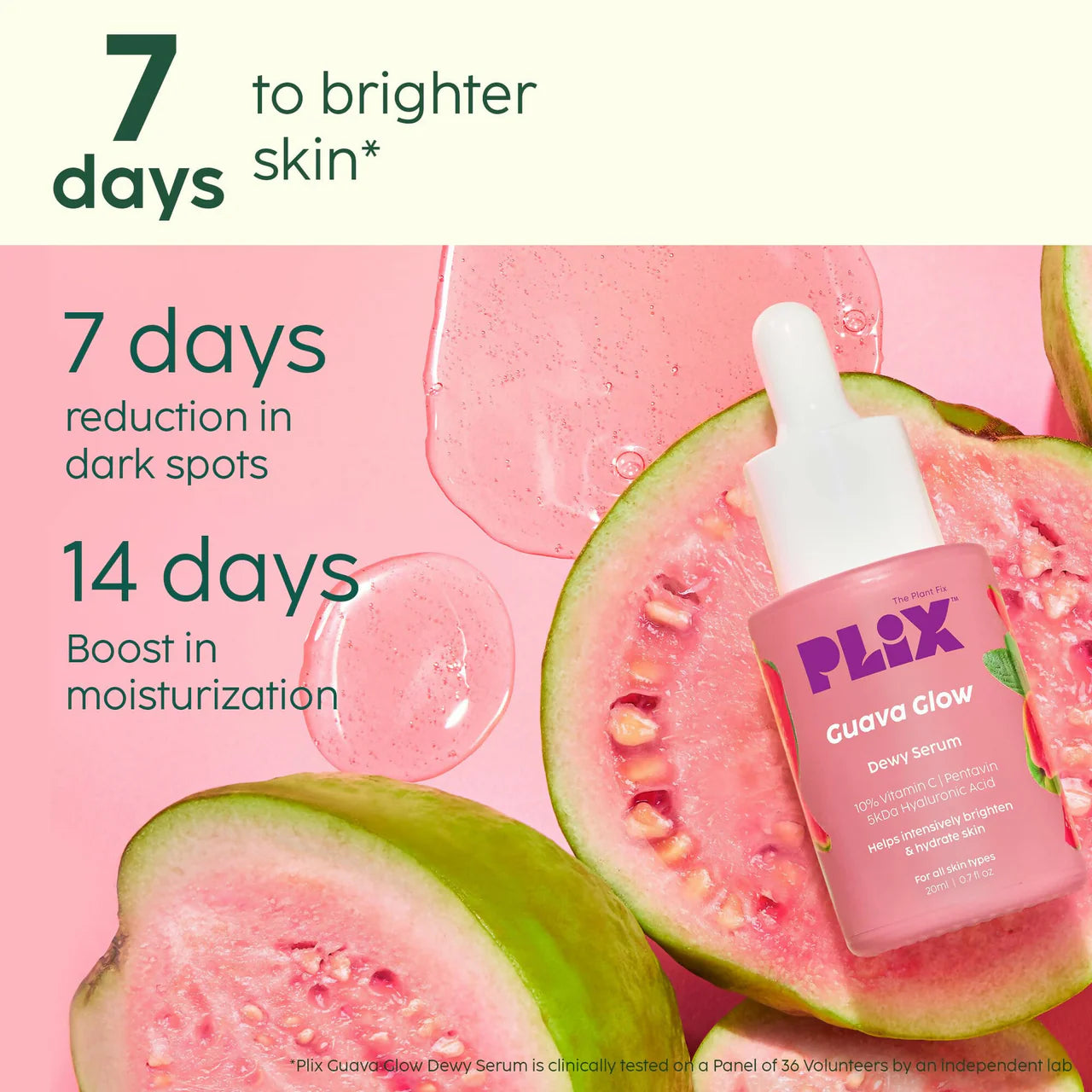 PLIX The Plant Fix Vitamin C Guava Combo - Juicy Cleanser and Face Serum -combo