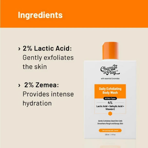 Chemist At Play Lactic Acid Exfoliating Body Wash & AHA Underarm Roll-On Combo - combo