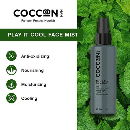 Coccoon Play It Cool Face Mist With Pro-Vitamin B5, White Tea, Olive & Menthol - 100 ml