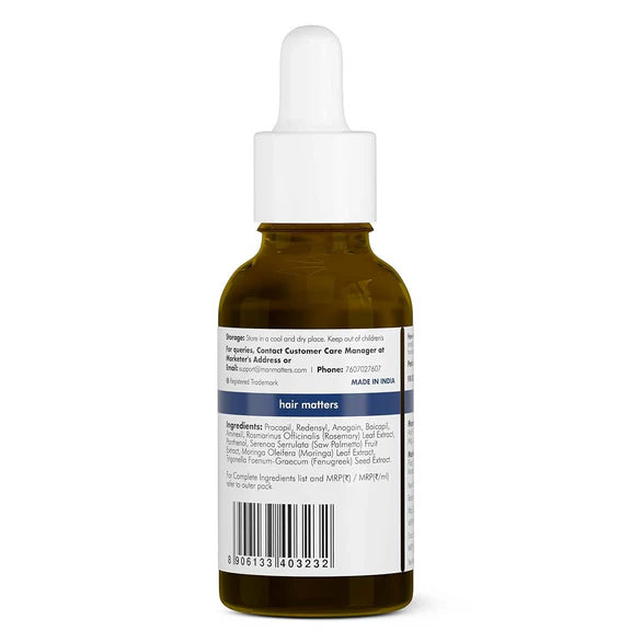 Man Matters Advanced Hair Serum With 3% Redensyl, 2% Anagain & 1% Aminexil, Rosemary Leaf Extract - 30 ml