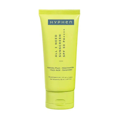 Hyphen By Kriti Sanon All I Need Sunscreen SPF 50 PA++++, UV Rays & Blue Light Protection & Moisturization - 30 ml