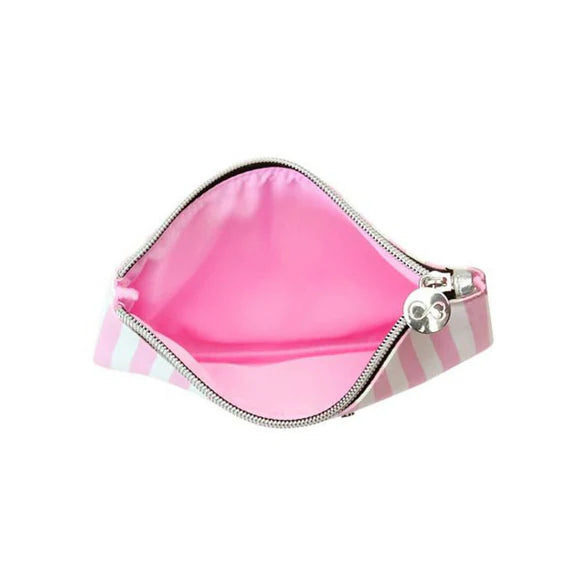 Colorbar Pouch Lips & Lashes Flat Pouches (Set Of Two) - White+Blush Pink - Combo