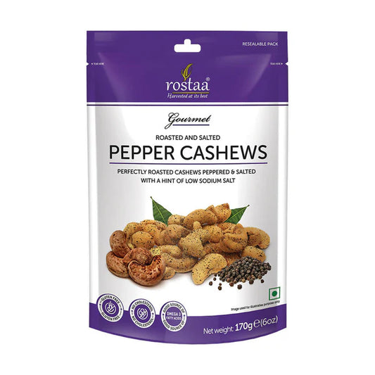 Rostaa Roasted & Salted Pepper Cashews - 170 gm