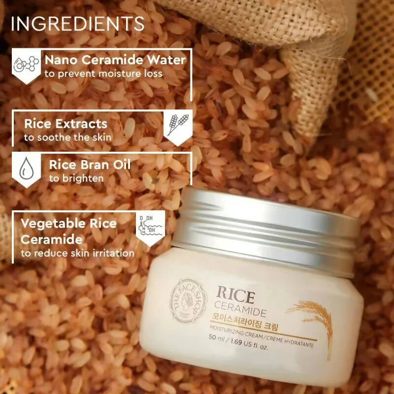 The Face Shop Rice & Ceramide Moisturizing Cream - Korean Skincare - 50 ml