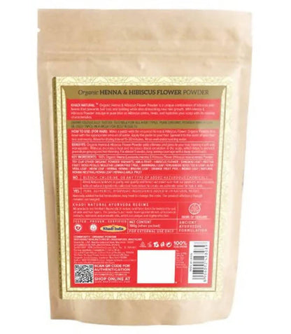 Khadi Natural Organic Henna & Hibiscus Flower Powder - 100 gm